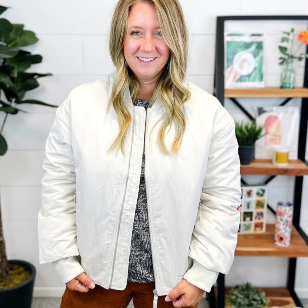 NWT Sanctuary New With Tags Cream Bomber Jacket
